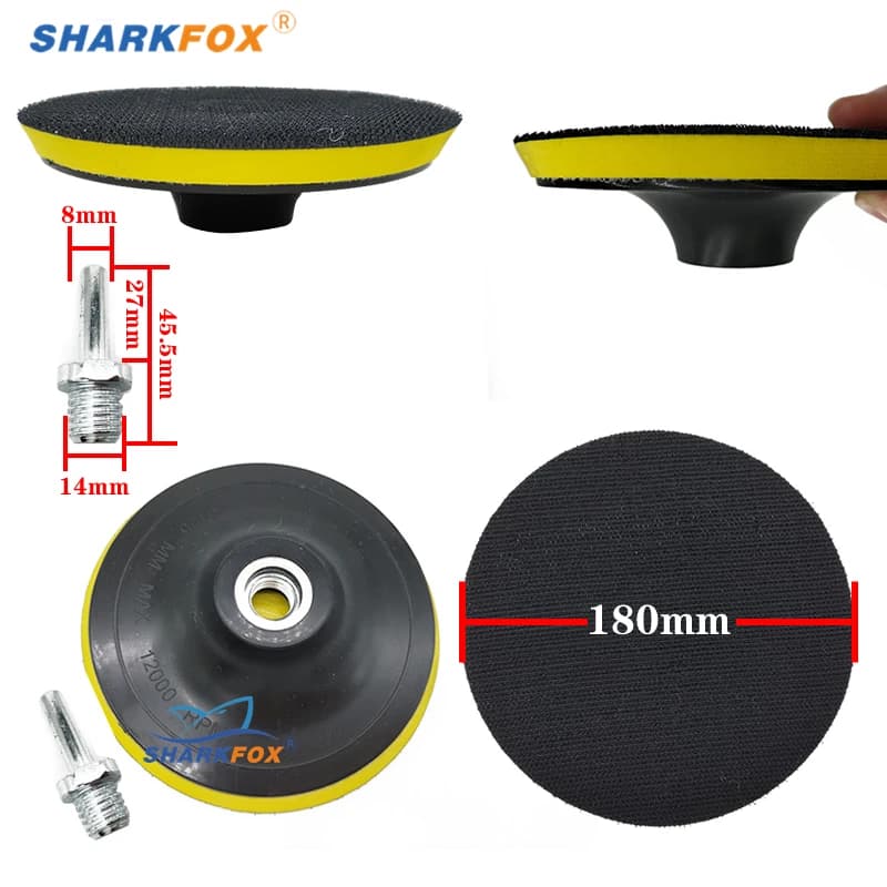 Kit de almofadas de polimento Sharkfox multicolorido com disco de polimento e almofada de cera