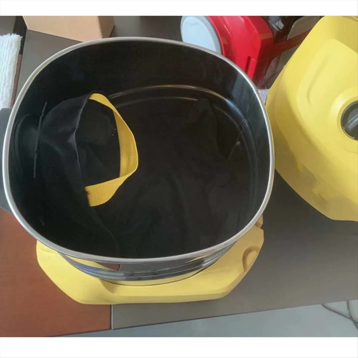 Saco de pó preto para aspirador de pó Karcher wd4 wd5 wd6, recipiente de metal prateado