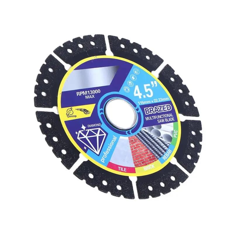 Disco de corte multifuncional 115 mm preto com lâminas de diamante para esmerilhadeira angular