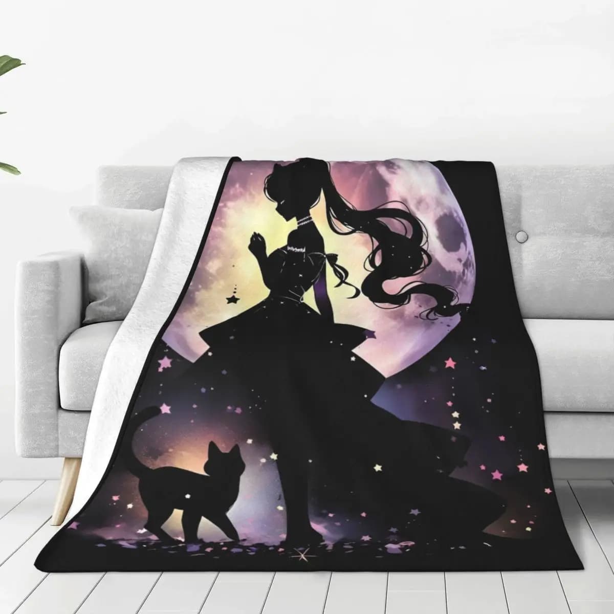 S-sailor m-lua anime kawaii flanela cobertor quente macio cama lança para sofá cadeira piquenique gráfico colcha sofá cama capa