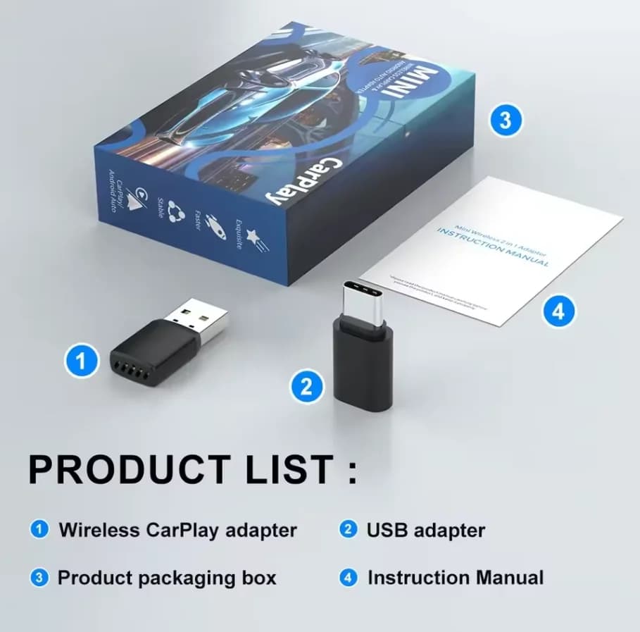 Dongle USB Inteligente Sem Fio CarPlay Android Auto 5.0 Bluetooth Mini Adaptador de Música AUX Estéreo para Rádio de Carro TV Fone de Ouvido Bluetooth