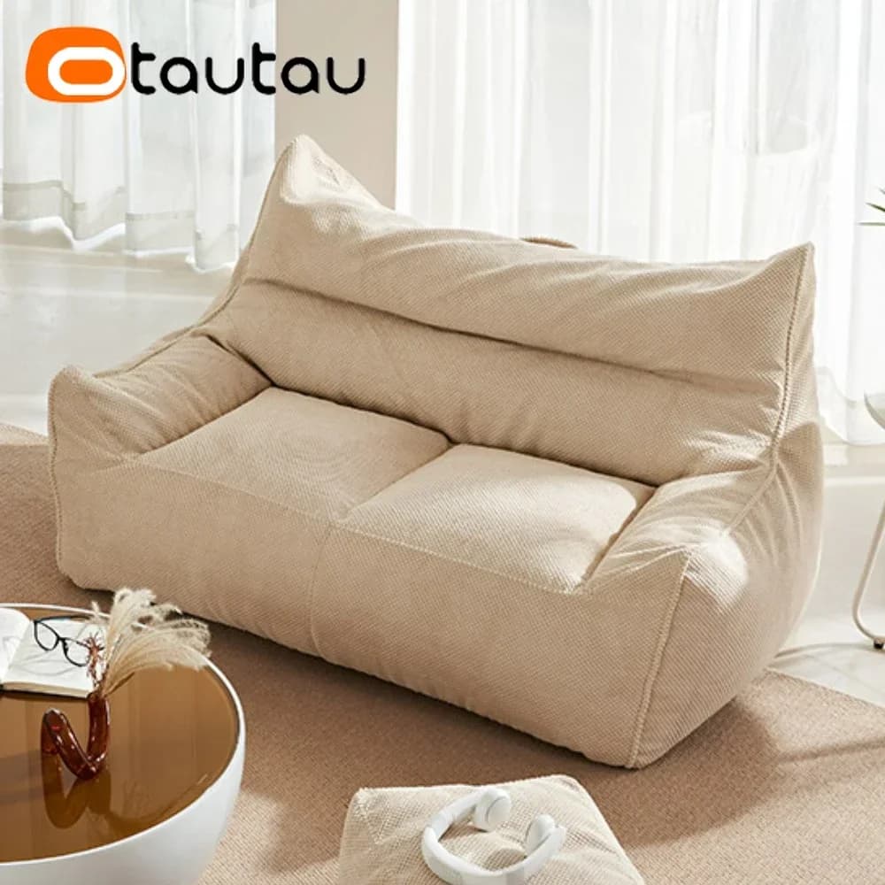 Otautau macio waffle 1-2 assento saco de feijão conjunto capa de sofá sem enchimento poltrona preguiçoso sofá cama espreguiçadeira otomano fezes sf182
