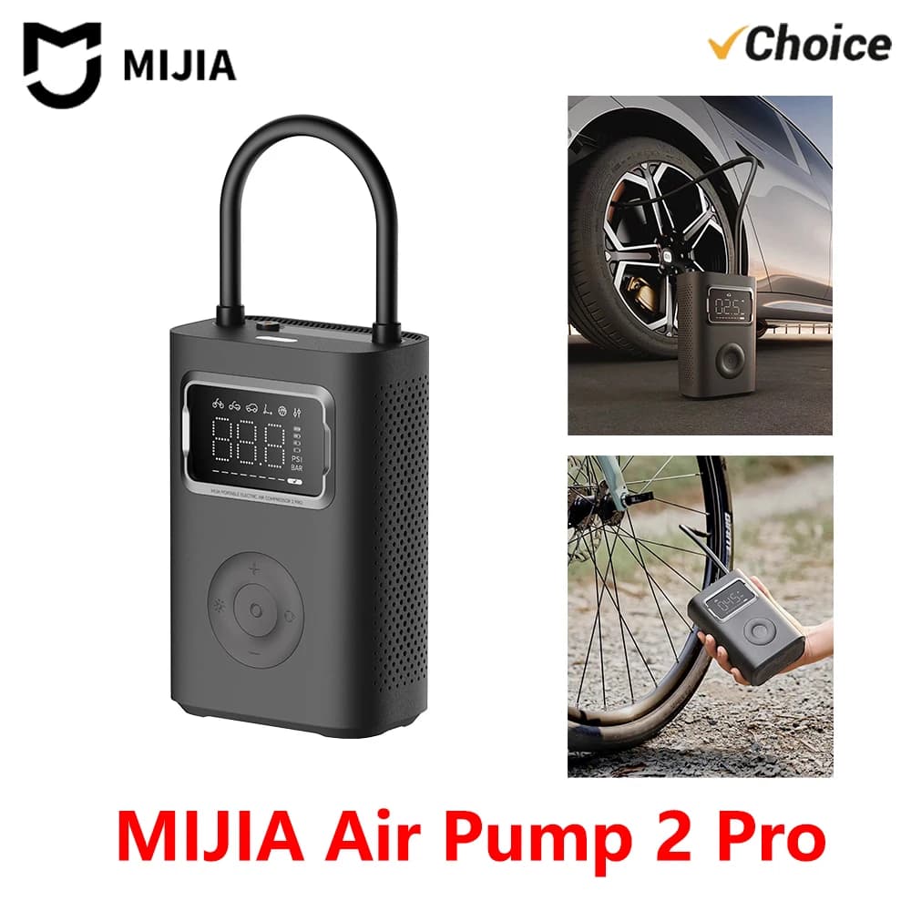 Compresor de Ar Elétrico Portátil MIJIA Air Pump 2 Pro, 150psi, para Motocicleta, Carro, Futebol