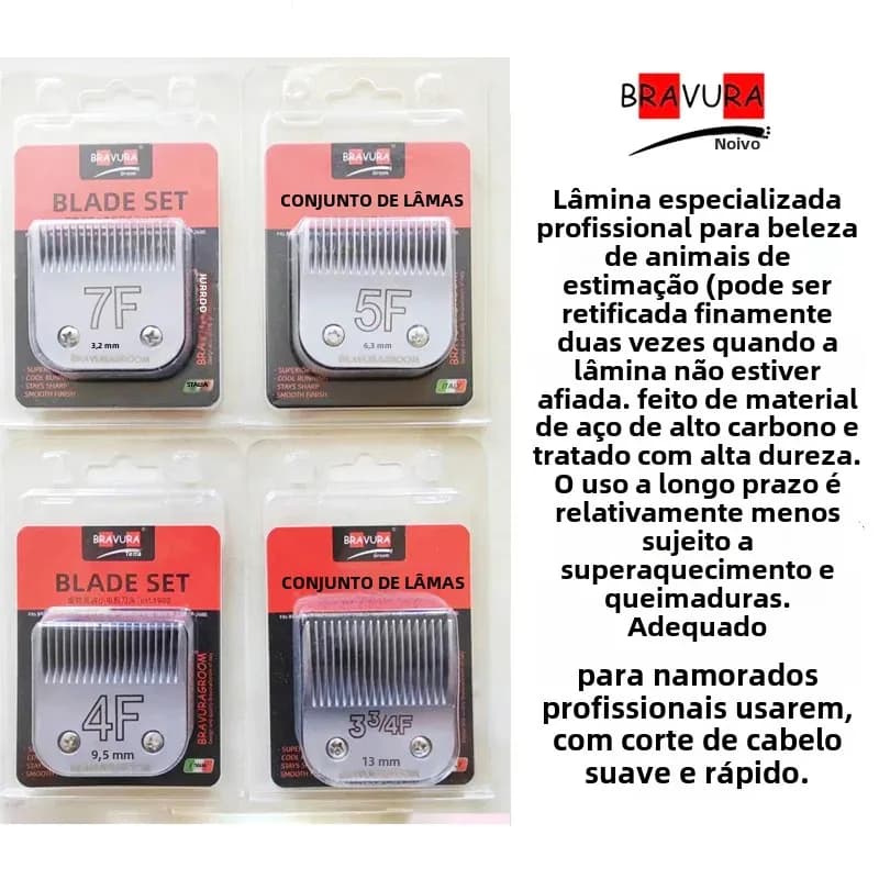Conjunto de lâminas de precisão para tosa de cães profissionais série A com adaptadores compatíveis Andis Oster