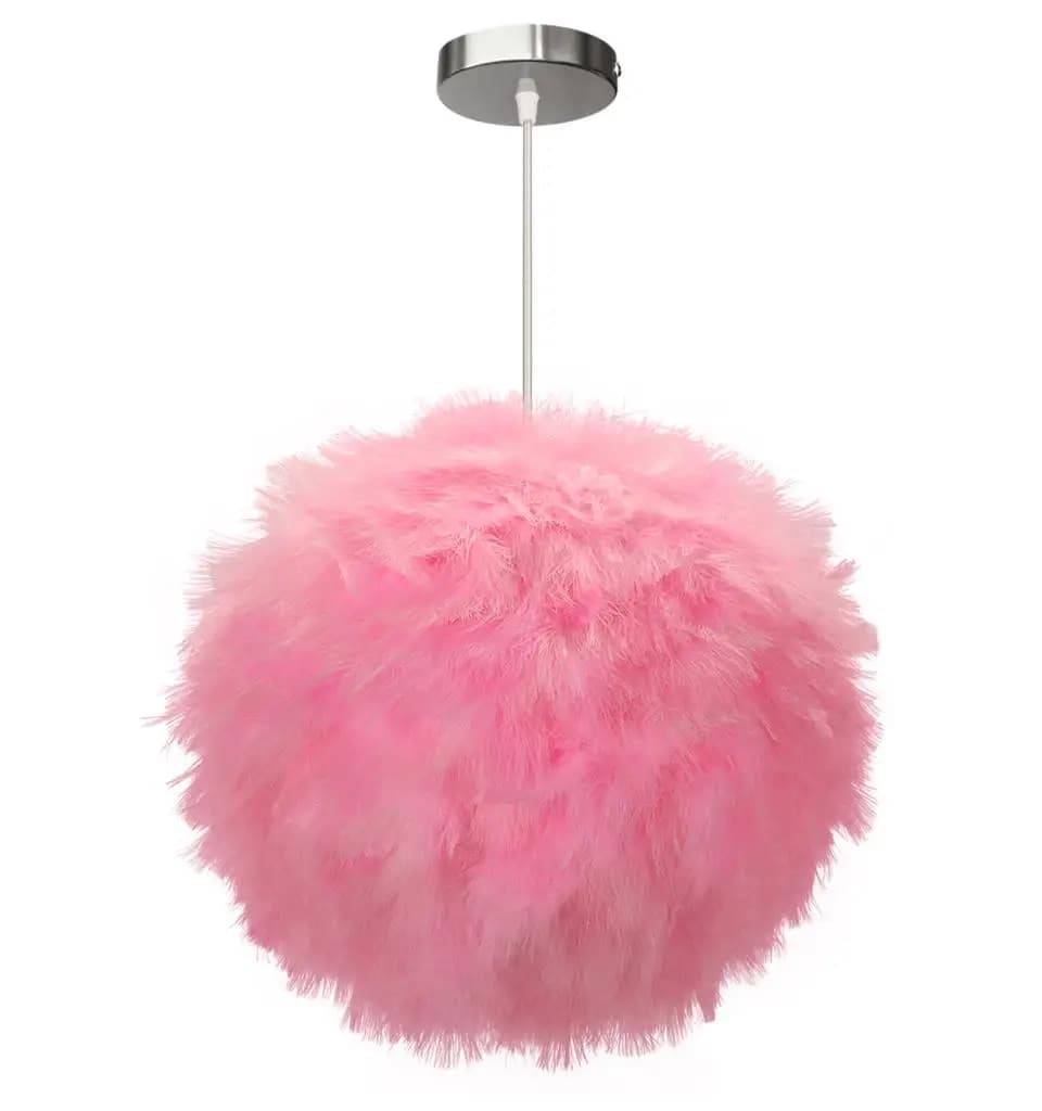 Luminária pendente rosa estilo pena, design moderno decorativo para quarto e sala