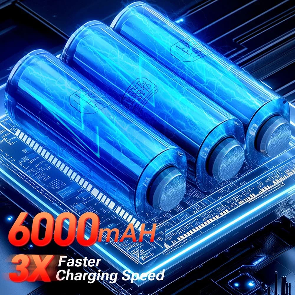 Bateria de 6000mAh para aspirador portátil SZUK C012 com carregamento rápido 3x mais eficiente