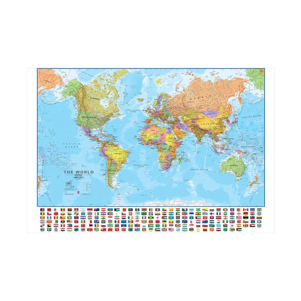 Mapa mundi cartaz moderno arte da parede pintura em tela imagem para educação material escolar de escritório em casa-84x59cm/90x60cm