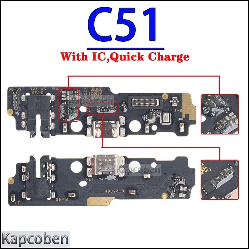 Placa PCB para carregamento rápido de dispositivos Xiaomi, modelos C3, C31, C40, C50, C51, C55, C61, C65, C75