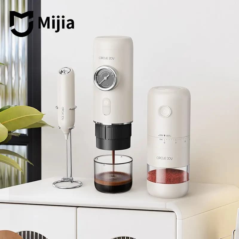 Máquina de Café Elétrica Portátil Mijia Circle Joy, Máquina de Café Expresso Automática com Extração de Cápsulas