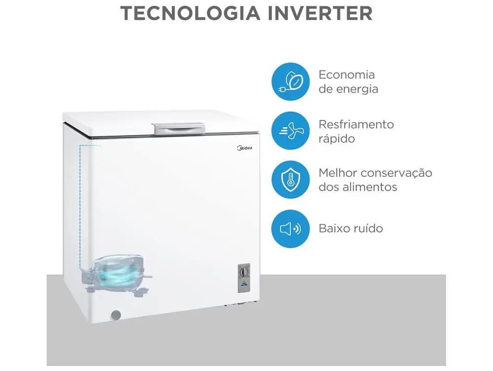 Freezer Horizontal Midea 1 Porta 198L MDRC280SFZ013 - Bivolt