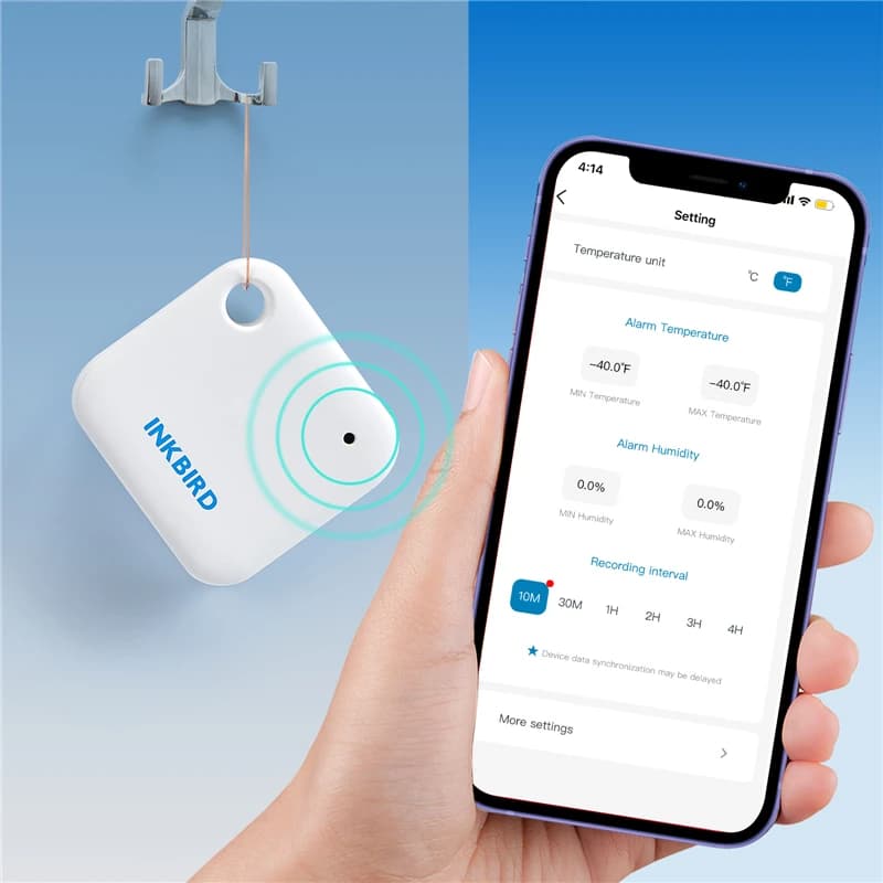 Termômetro higrômetro Wi-Fi branco INKBIRD IBS-TH3 com sensor inteligente e app no celular