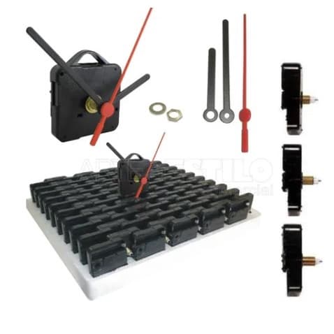 Kit 50 peças mecanismo relógio parede quartz com ponteiros e acessórios