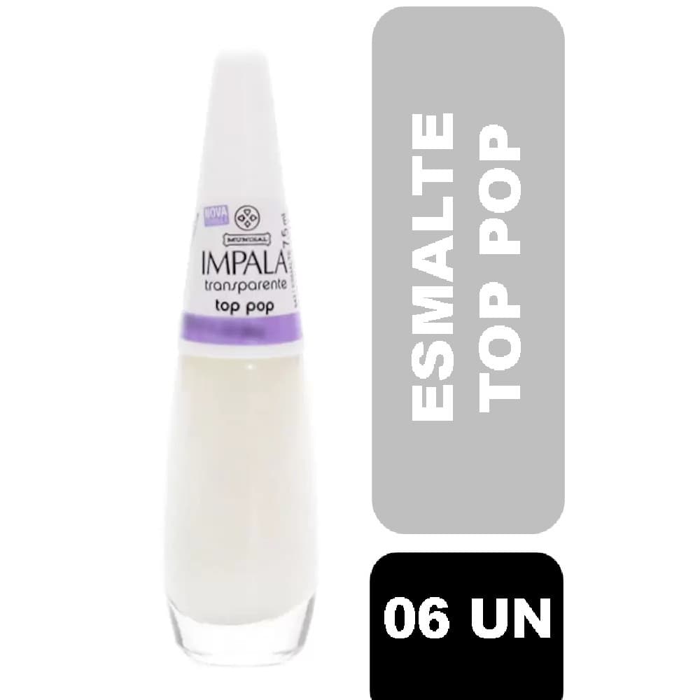 Esmalte Impala Transparente Top Pop - 06 unidades
