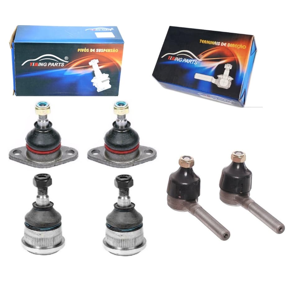 Kit 2 Pivô Superior 2 Pivô Inferior 2 Terminal Direção Chevette