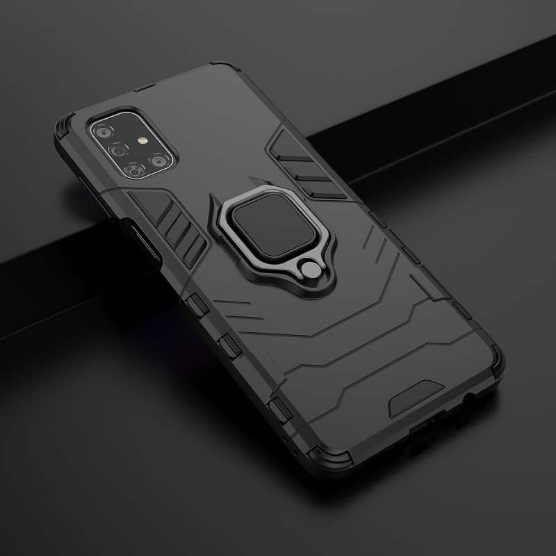 Capa Armadura Resistente Anti-Impacto Com Suporte Anel Magnético Para Samsung Galaxy M51 M 51