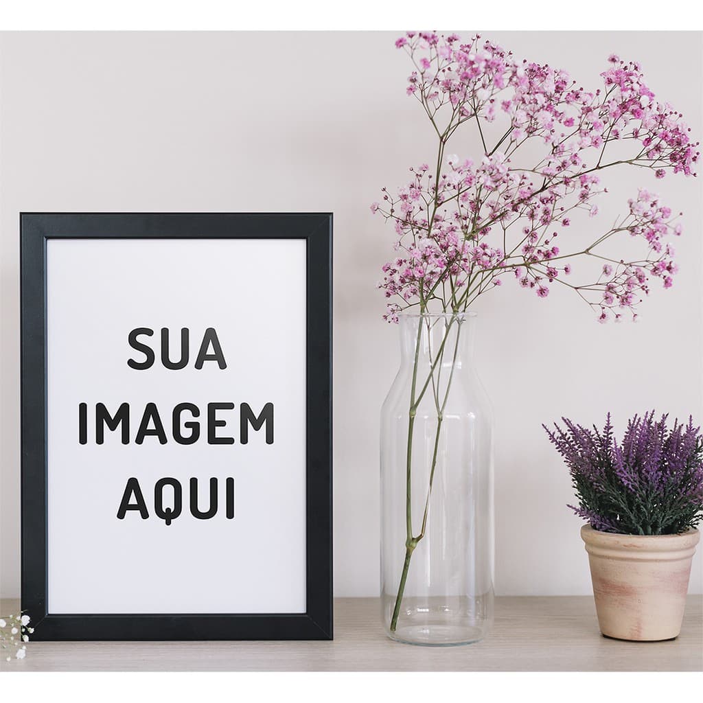 Quadro decorativo personalizado com texto 'SUA IMAGEM AQUI' para personalização