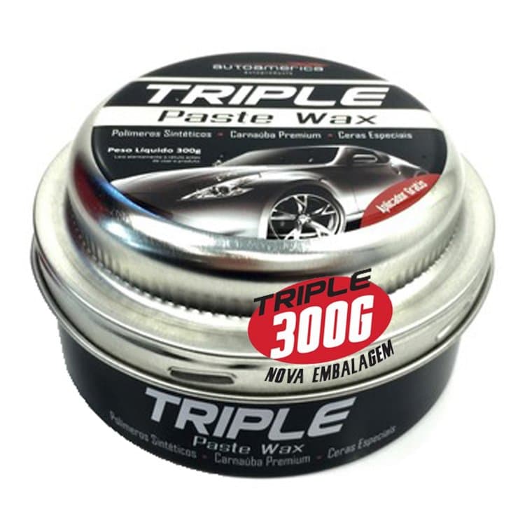 Cera em Pasta Triple Wax Paste 300g c/ Aplicador (Contém Polímeros sintéticos e cera de carnaúba Premium)