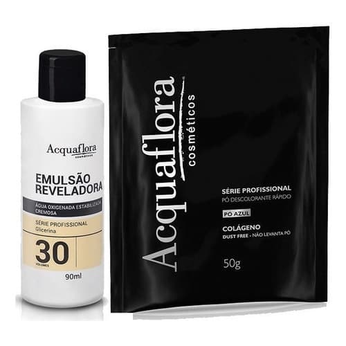 Pó Descolorante Azul 50g + Oxigenada 30v 90ml Acquaflora