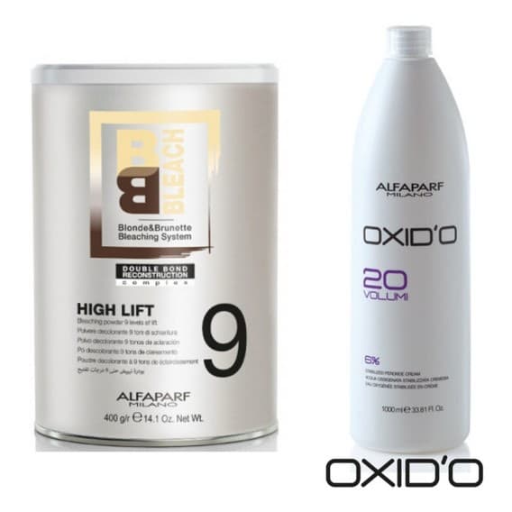 Pó Descolorante 9 Tons High Lift Alfaparf 400g + OX 20v Litro