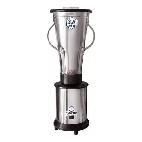 Liquidificador industrial JL Colombo 3,5 litros aço inoxidável com alças laterais