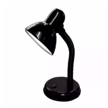 Abajur de mesa preto com base flexível e haste móvel