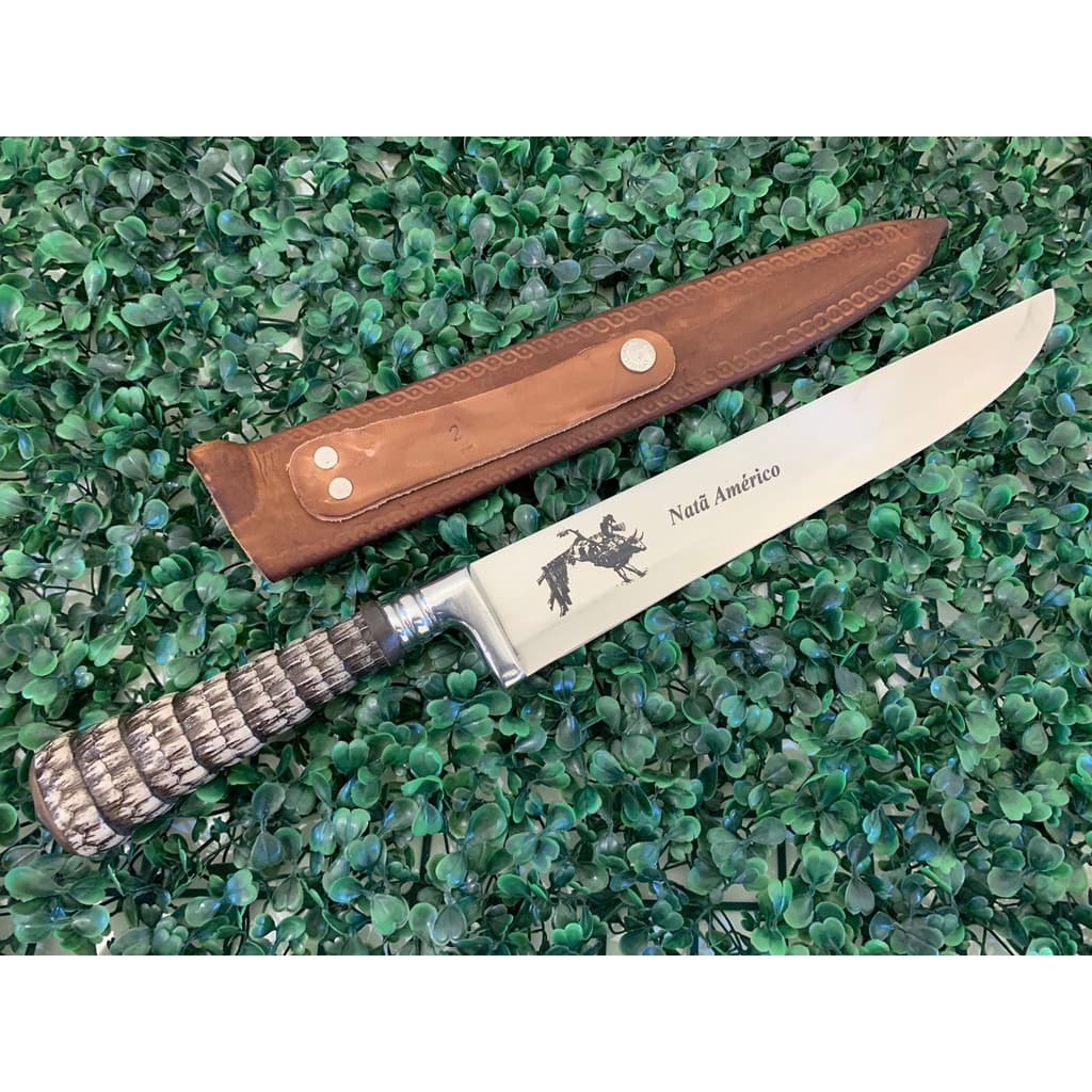 Faca Campeira Personalizada Cabo De Tatu