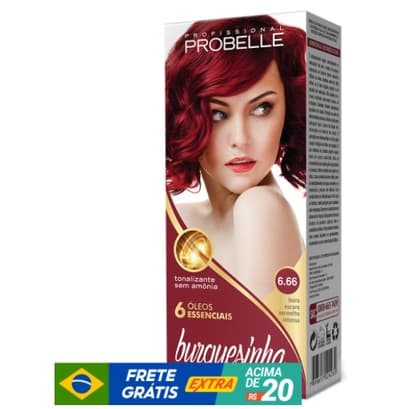 Tonalizante Burguesinha 50g 6.66 - Louro Escuro Vermelho Intenso Probelle probelle PROMOÇÃO 