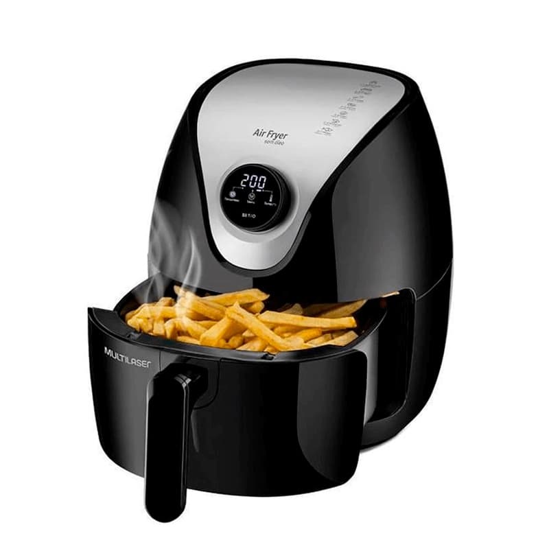 Fritadeira Air Fryer Digital 220V 4 Litros Multilaser preta com cinza