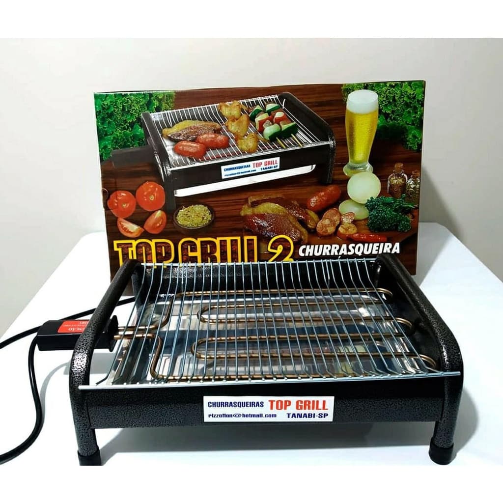 Churrasqueira Elétrica Top Grill II 127V E 220V - Preto e Dourado