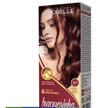 Tonalizante sem Amônia Burguesinha Castanho Médio Marrom 4.7 probelle PROMOÇÃO