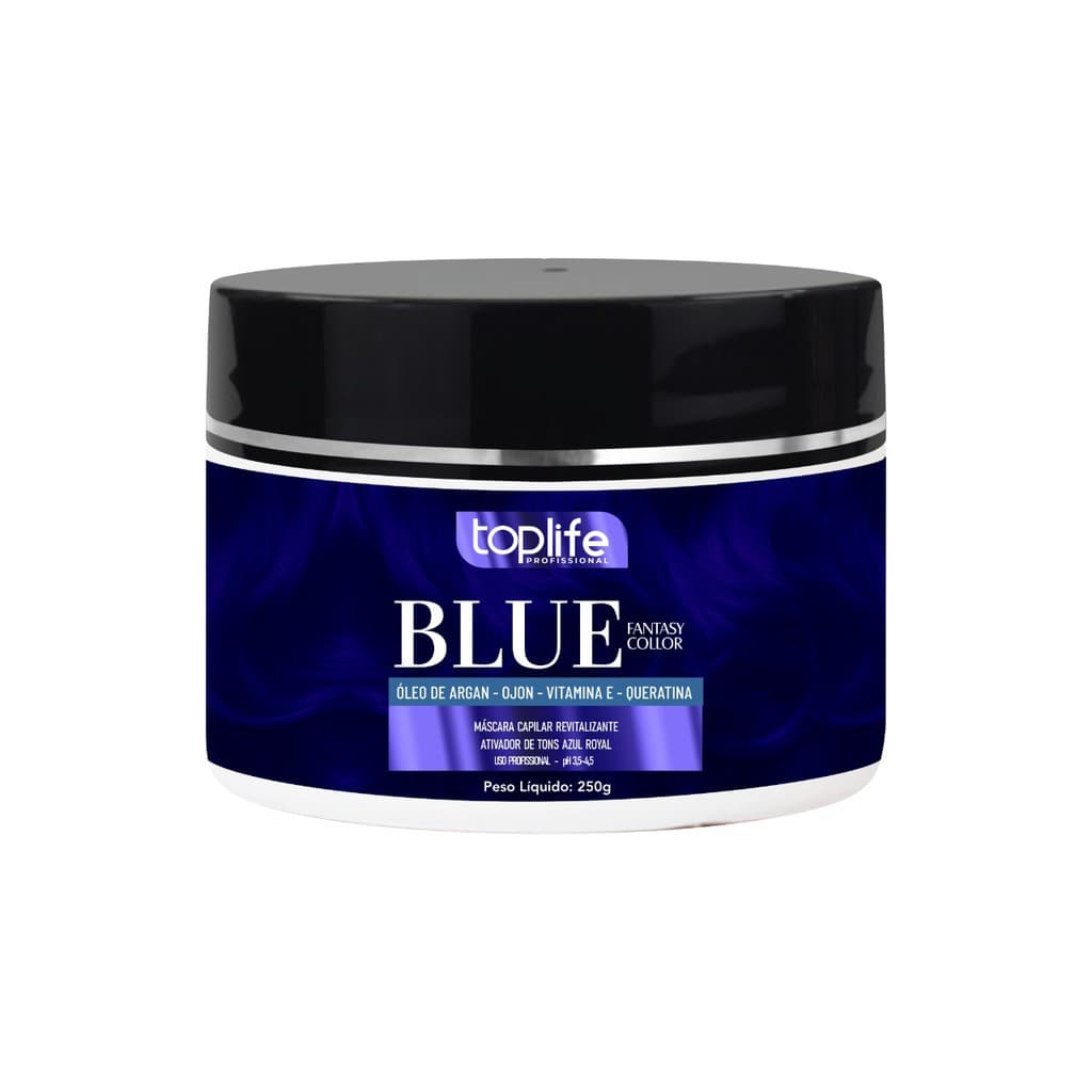 Máscara Capilar Tonalizante Matizadora Azul Royal Blue toplife 250gr