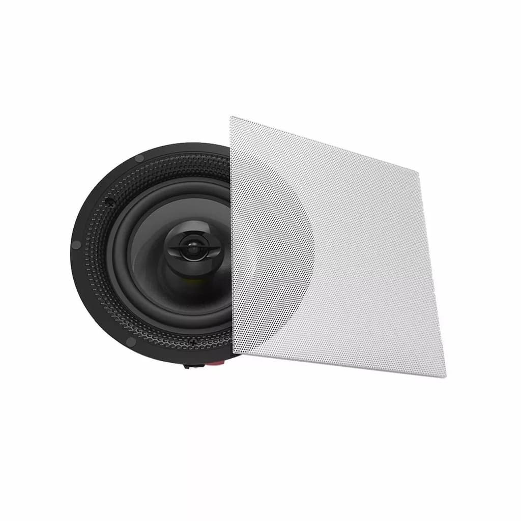 Arandela de teto quadrada coaxial de 6 polegadas embutida, preto e branco