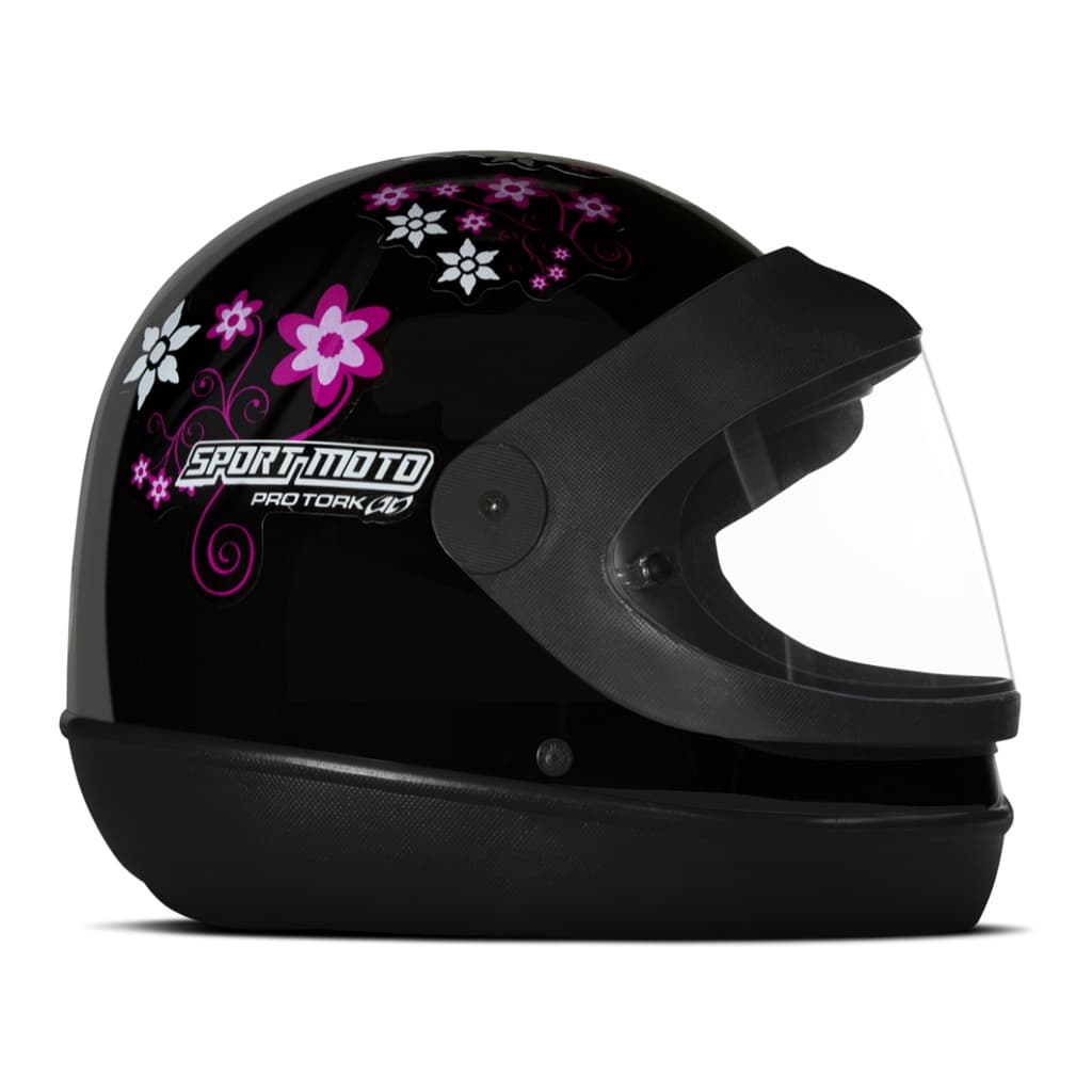 Capacete Moto SM Sport Moto Fechado Especial Feminino for Girls Pro Tork Leve e Simples Envio Rápido Imediato