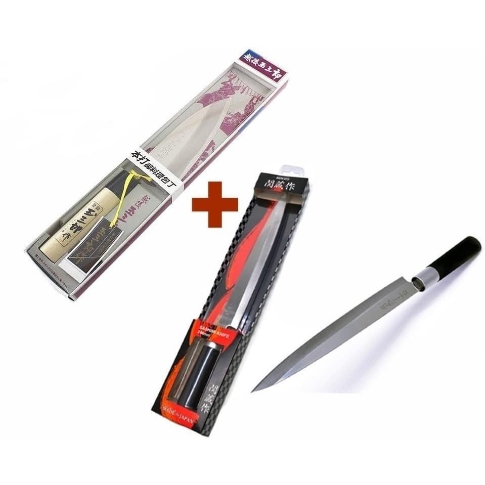 Faca Sashimi Sekizo 240mm e Faca Deba para Filet 15cm em embalagens individuais
