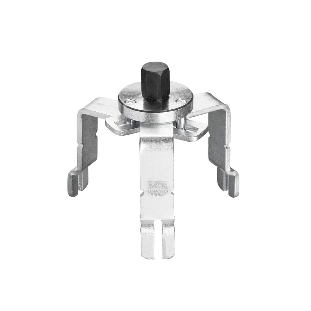 Chave de 3 Garras para Porca Plástica 108010 - RAVEN, metal prateado, fundo branco