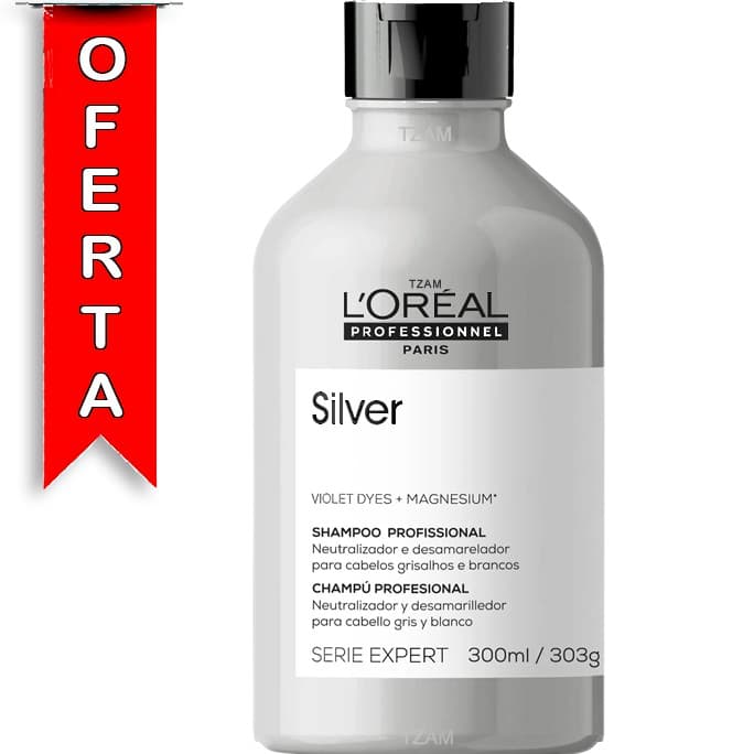 Original Shampoo SILVER LOREAL 300ml Matizador desamarelador roxinho
