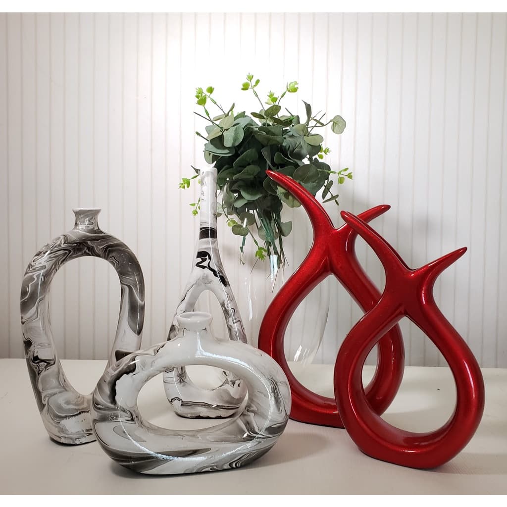 Kit 2 conjunto vaso decorativo sala enfeite rack grande mesa jantar vaso rose gold flor artificial plantas decoracao