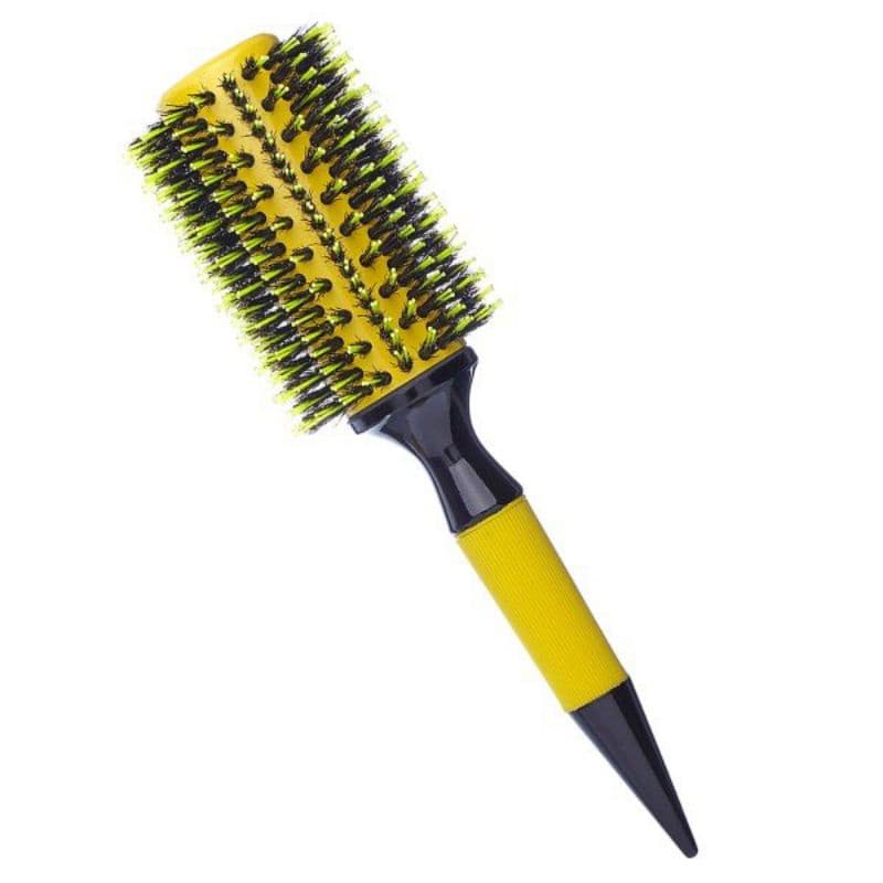 Escova de Cabelo Profissional Térmica de Cerâmica Cerdas Mista Amarela