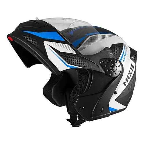 Capacete Mixs Gladiator Neo Brilhante Fosco / Carbon x Brilhante Escamoteavel Articulado Robocop Motoqueiro Motociclista