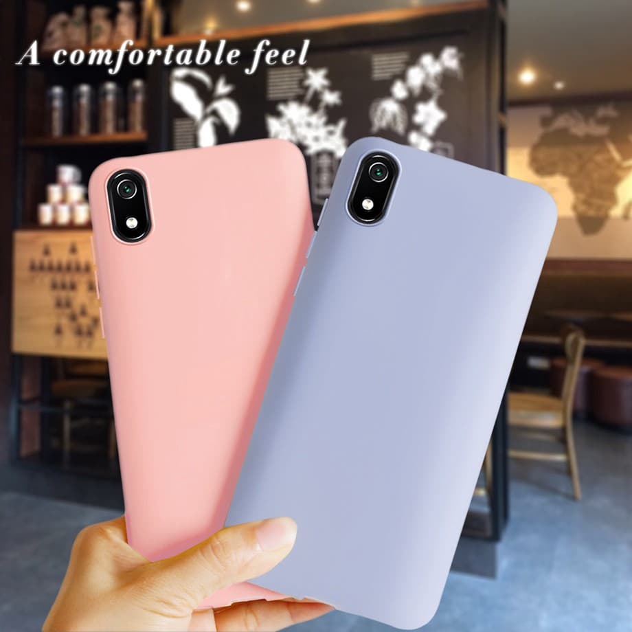 Capas de telefone Xiaomi Redmi 7A rosa e cinza transparentes