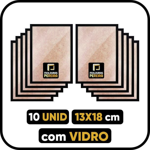 Kit 10 Porta Retrato 13x18 cm com Vidro - Branco