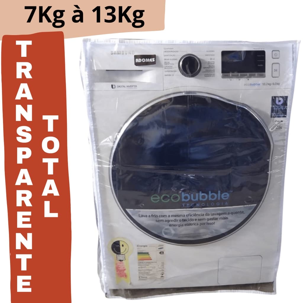 Máquina de lavar e secar roupas transparente 7kg a 13kg