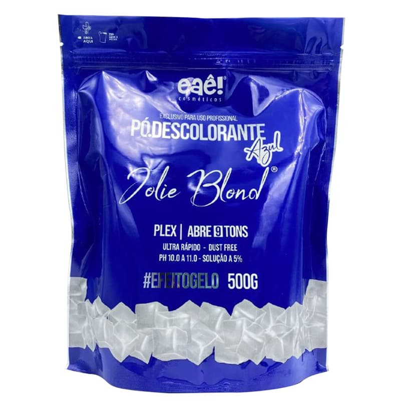Pó Descolorante Azul e Braco 500g Abre Até 9 Tons Produto Oficial Grupo Eaê!
