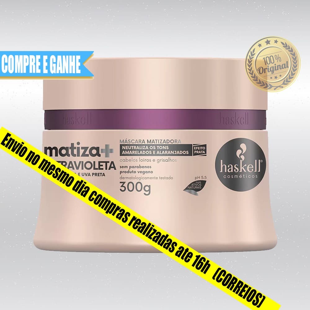 Máscara Haskell Matizadora Ultra Violeta Matiza Mais - Cabelos Loiros