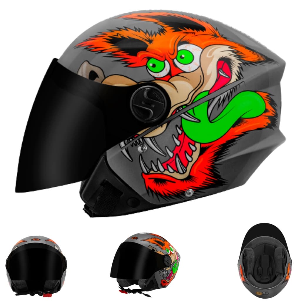 Capacete New Liberty Three Coyote Brilhante Viseira Fumê Nfe