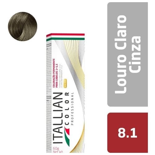 Coloraçao Itallian Color 60g - Louro Claro Cinza 8.1