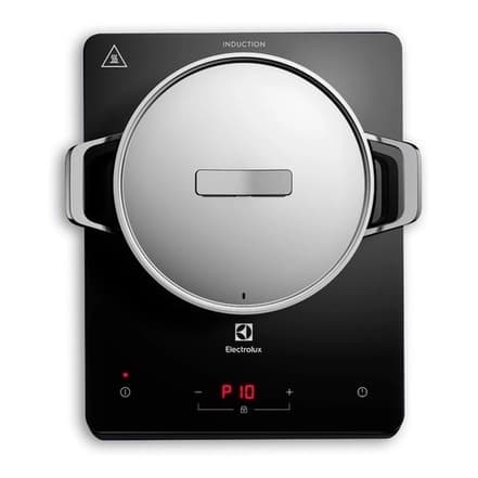 Cooktop de Indução Portátil Electrolux 1 Boca, Preto e Prata, com Display Digital