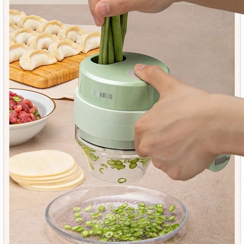 Triturador Cortador Elétrico Multifuncional Para  Carnes Alho Aço Inoxidável Elétrico De Legumes 4 Em 1 Sem Fio