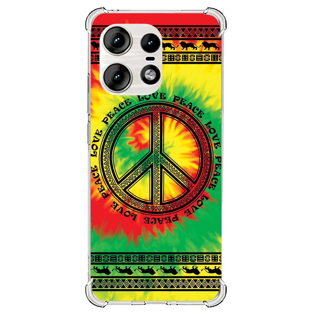 Capa protetora Motorola com estampa de símbolo da paz em estilo tie-dye