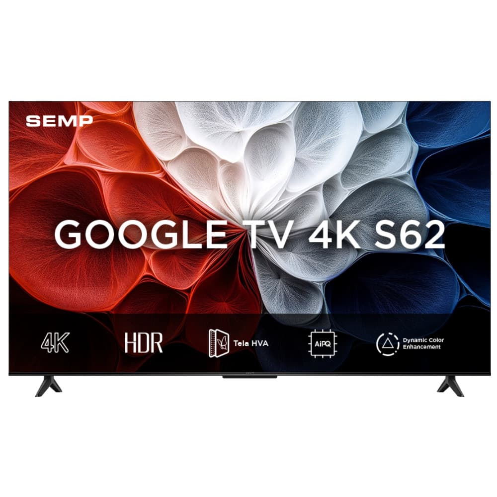 Smart TV Semp 50 polegadas LED HVA 4K S62 com Google TV, 3 HDMI, HDR10+, Dolby Audio